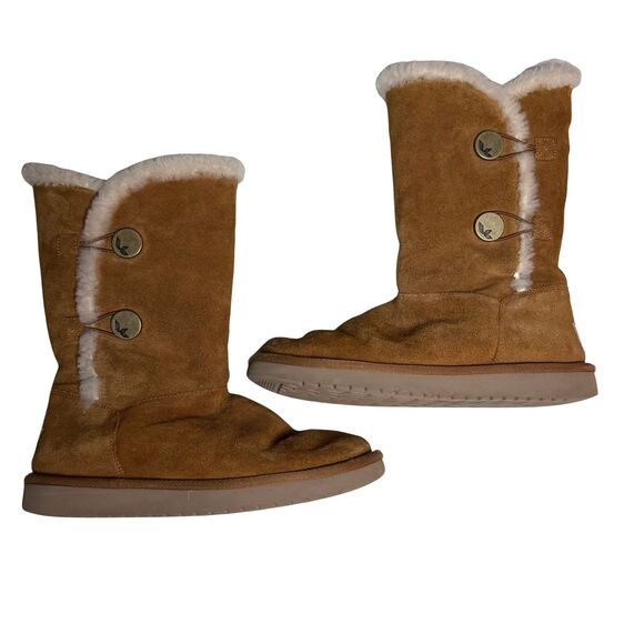 Koolaburra by UGG Kinslei Tall Brown Boot Suede Sheepskin 1096409 Wom US 8 2/$25 - Picture 5 of 14